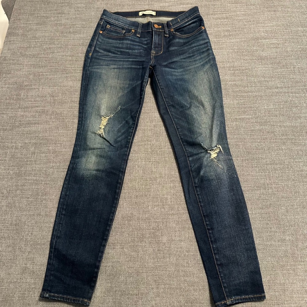Madewell Skinny Skinny Jeans Womens 27 Dark Wash Distressed Denim